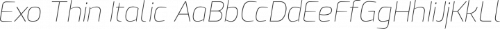 Exo Thin Italic free font