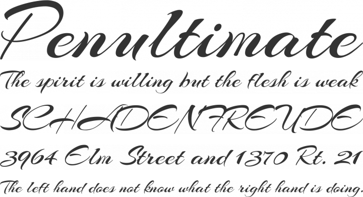 Arizonia Font Phrases