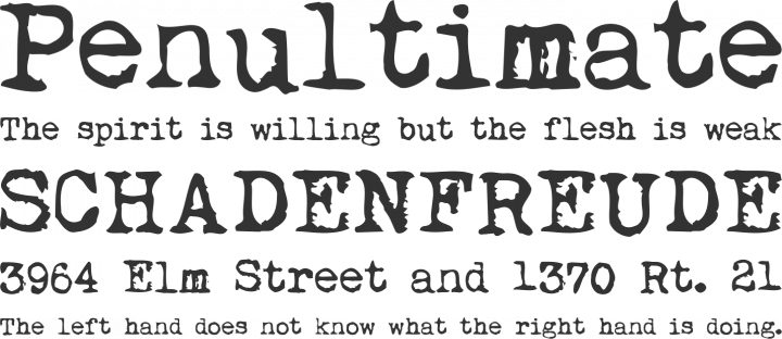 My Underwood Font Phrases