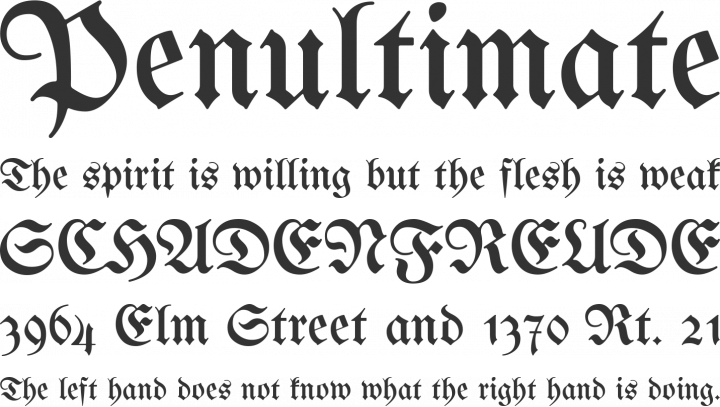 Unifraktur Maguntia Font Phrases