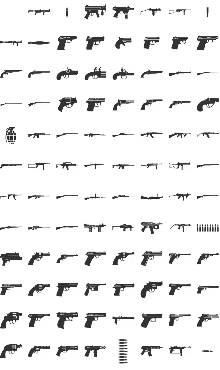 Outgunned Dingbat Font Specimen