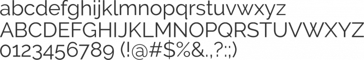 Raleway Font Specimen