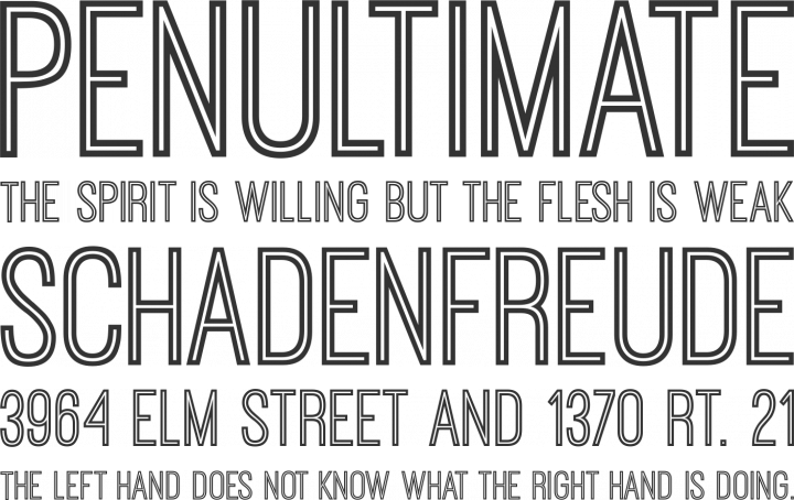 Ostrich Sans Inline Font Phrases