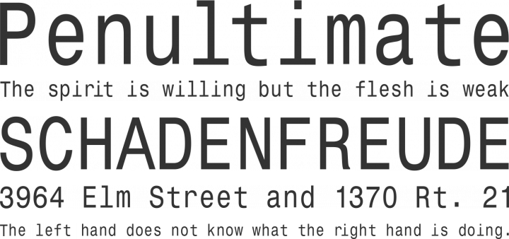 MonospaceTypewriter Font Phrases