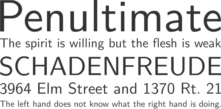 Latin Modern Sans Font Phrases