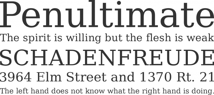 DejaVu Serif Font Phrases