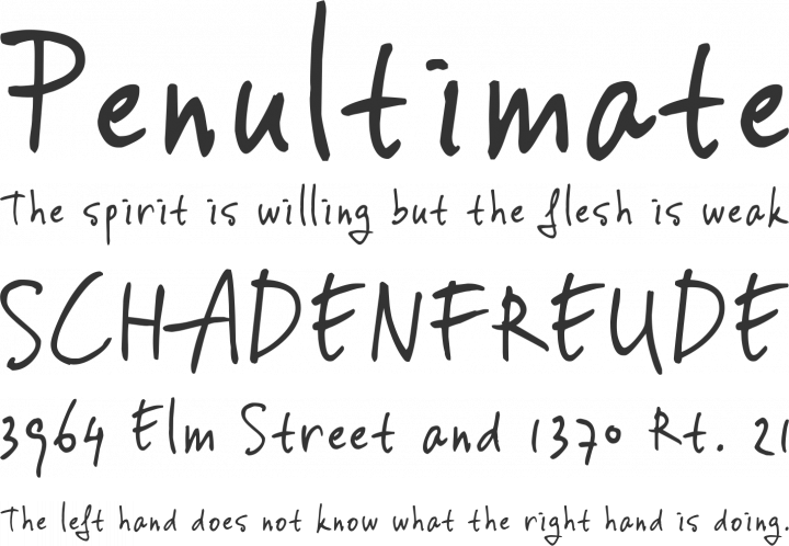 vincHand Font Phrases