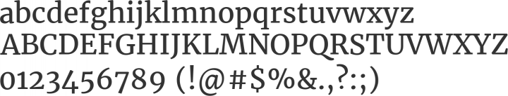 Merriweather Font Specimen